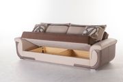 Microfiber/bonded light brown fabric storage sofa by Istikbal additional picture 4