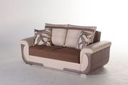 Microfiber/bonded light brown fabric storage sofa by Istikbal additional picture 6