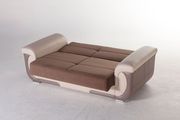 Microfiber/bonded light brown fabric storage sofa by Istikbal additional picture 8