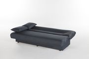Cotton dark navy fabric sofa bed w/ storage by Istikbal additional picture 3