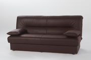 Chocolate fabric sofa bed w/ storage additional photo 5 of 6