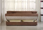 Truffle brown fabric sofa bed w/ storage additional photo 2 of 2