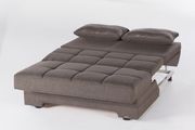 Convertible brown fabric loveseat w/ storage additional photo 4 of 7