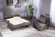 Convertible brown fabric loveseat w/ storage additional photo 5 of 7