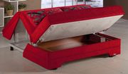 Convertible red fabric loveseat w/ storage by Istikbal additional picture 3