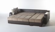 Fabric lilyum/cream sectional couch w/ bed-storage additional photo 4 of 4