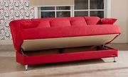 Modern affordable red fabric sleeper sofa bed additional photo 2 of 3