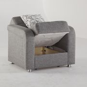 Gray fabric chair w/ storage and bed additional photo 2 of 2