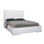 Squares design in headboard, high gloss white full bed by Whiteline  additional picture 3
