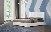 Squares design in headboard, high gloss white king bed by Whiteline  additional picture 5