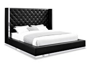 Bed king, black  faux leather, tufted headboard by Whiteline  additional picture 2
