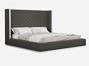 Abrazo bed king dark gray  faux leather, tufted headboard by Whiteline  additional picture 2