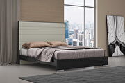 High gloss gray king bed by Whiteline  additional picture 2