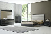 High gloss gray king bed by Whiteline  additional picture 3