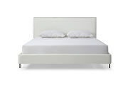 White faux leather king bed by Whiteline  additional picture 2