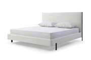White faux leather king bed by Whiteline  additional picture 3