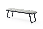 Ethan bench light gray faux leather by Whiteline  additional picture 4