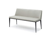 Carrie bench light gray faux leather by Whiteline  additional picture 3
