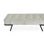 White finish faux leather bench by Whiteline  additional picture 2