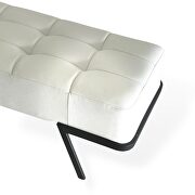 White finish faux leather bench by Whiteline  additional picture 4