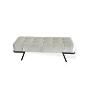 White finish faux leather bench by Whiteline  additional picture 5