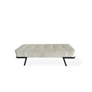 White finish faux leather bench by Whiteline  additional picture 6