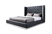 Bed queen, black faux leather additional photo 3 of 3