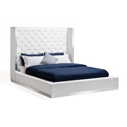 Bed queen, white faux leather by Whiteline  additional picture 2