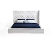 White faux leather king bed by Whiteline  additional picture 2