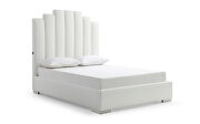 Fully upholstered faux leather queen bed in white finish by Whiteline  additional picture 3