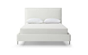 White finish fully upholstered faux leather queen bed w/ usb by Whiteline  additional picture 2