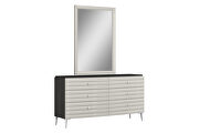 High gloss dark/ light gray finish dresser by Whiteline  additional picture 4