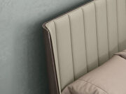 Light gray faux leather headboard queen bed by Whiteline  additional picture 5