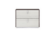 High gloss chestnut gray/ light gray finish nightstand by Whiteline  additional picture 3