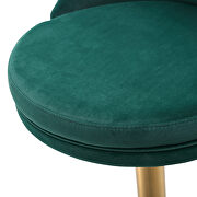Green velvet seat and round rose gold plated base barstool by Whiteline  additional picture 4