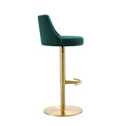 Green velvet seat and round rose gold plated base barstool by Whiteline  additional picture 6