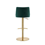 Green velvet seat and round rose gold plated base barstool by Whiteline  additional picture 8