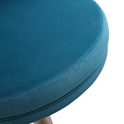 Blue velvet seat and round rose gold plated base barstool by Whiteline  additional picture 8