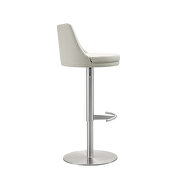 Light gray faux leather seat and silver base barstool by Whiteline  additional picture 3