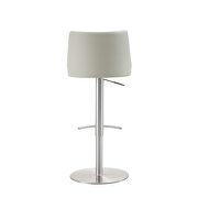 Light gray faux leather seat and silver base barstool by Whiteline  additional picture 4