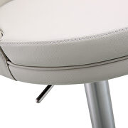 Light gray faux leather seat and silver base barstool by Whiteline  additional picture 7