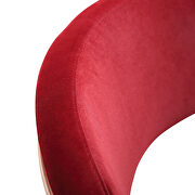 Red velvet seat and round rose gold stainless steel base barstool by Whiteline  additional picture 7