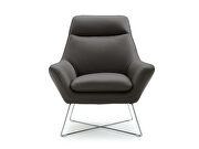 Daiana chair dark gray top grain Italian leather additional photo 3 of 2