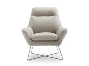 Daiana chair light gray top grain Italian leather additional photo 2 of 3