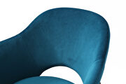 Karla leisure armchair, blue velvet fabric by Whiteline  additional picture 2
