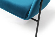 Karla leisure armchair, blue velvet fabric by Whiteline  additional picture 3
