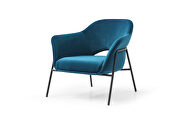 Karla leisure armchair, blue velvet fabric by Whiteline  additional picture 5