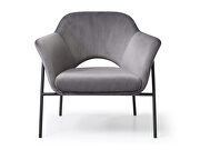 Karla leisure armchair, gray velvet fabric by Whiteline  additional picture 2