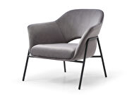 Karla leisure armchair, gray velvet fabric by Whiteline  additional picture 3