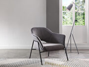 Karla leisure armchair, gray velvet fabric by Whiteline  additional picture 6